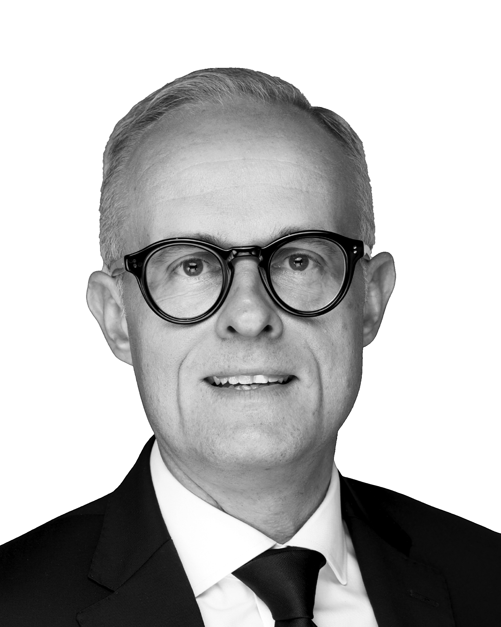 a black and white portrait photo of jan heuser