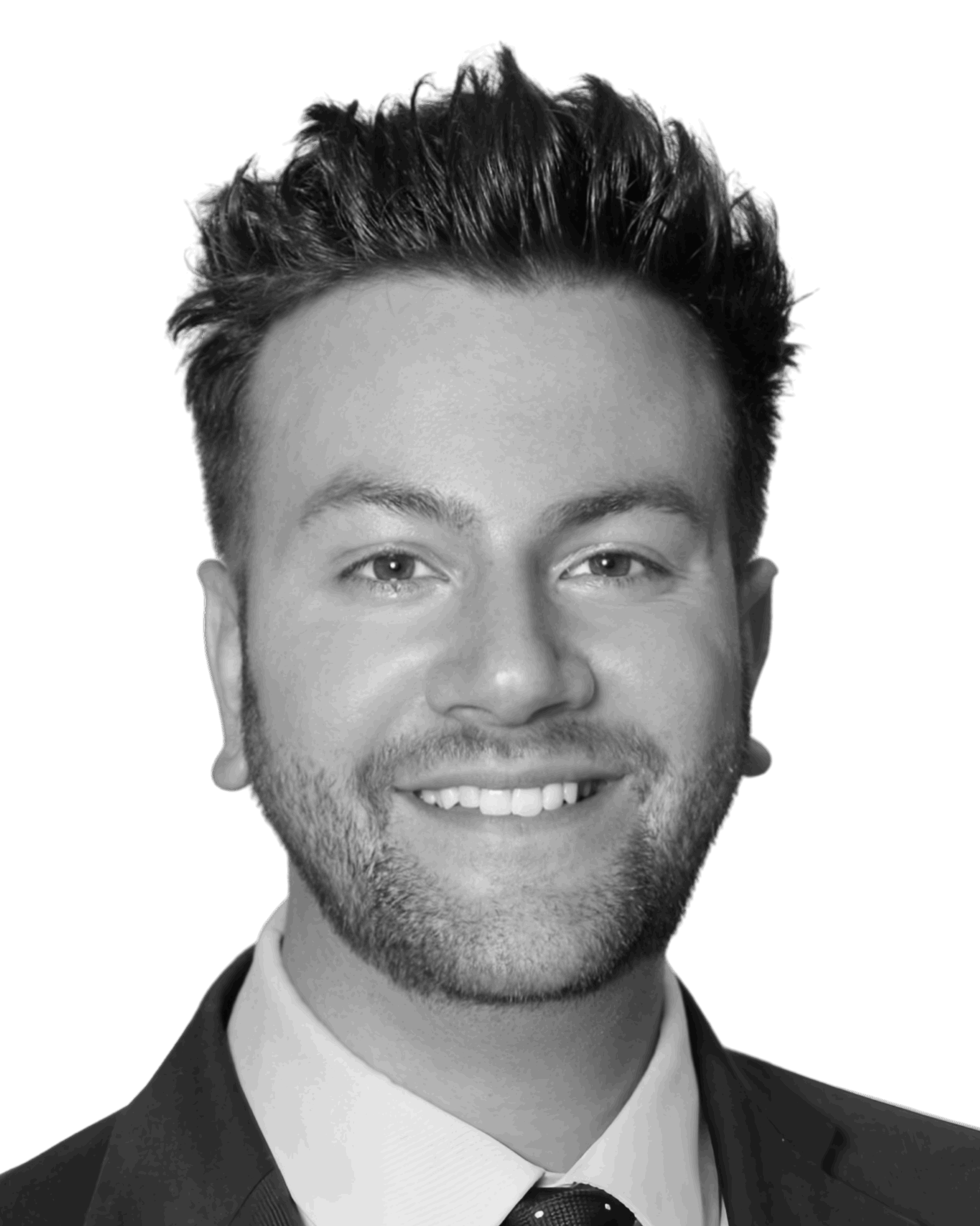 Black and white photograph of Josh Hall.