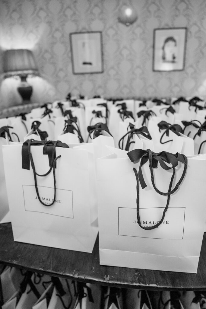 A photograph of several Jo Malone gift bags.