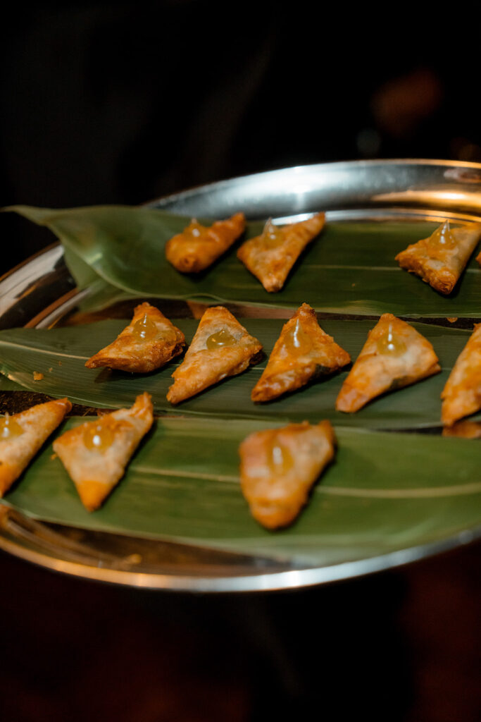 A photograph of a tray of canapés.